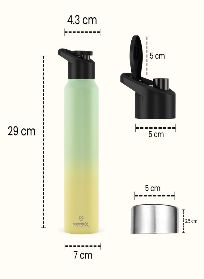 Speedex 1 Litre Stainless Steel Water Bottle - Dual Lemon-Green | Set of 2, Sipper Cap | 1000 ml Bottle for Kids, Girls, Boys, School, Adults, Office, Gym - Image 5